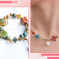 40Pcs Colorful Handmade Porcelain Beads&nbsp;PORC-PA0001-15