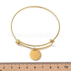 Adjustable Expandable 304 Stainless Steel Bangles&nbsp;BJEW-L704-01G