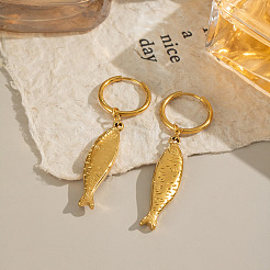 Stainless Steel Fish Hoop Earrings&nbsp;ZZ6845