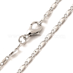 1.5mm Rack Plating Brass Oval Link Chain Necklaces for Women Men&nbsp;MAK-L044-25P