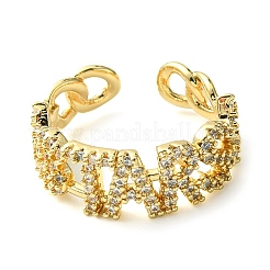 Brass Micro Pave Cubic Zirconia Ring&nbsp;RJEW-Z033-03G