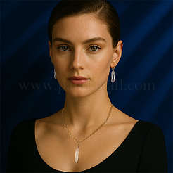 40Pcs Natural Quartz Crystal Pendants&nbsp;PALLOY-OC00046