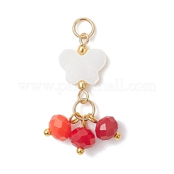 Natural White Shell with Glass Pendants&nbsp;PALLOY-JF05143