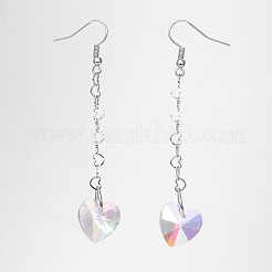 Heart Glass Dangle Earrings&nbsp;EJEW-JE01738-02