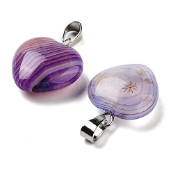 Natural Banded Agate Charms&nbsp;LS-HEAR-PW0001-057-38