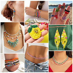 8 Strands 8 Color Glass Seed Bead Strands&nbsp;GLAA-TA0001-46