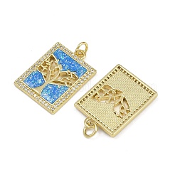 Brass Micro Pave Cubic Zirconia Enamel Pendants&nbsp;KK-L249-03G