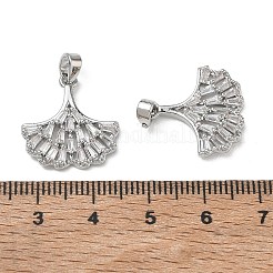 Brass Micro Pave Clear Cubic Zirconia Pendants&nbsp;CU-CBA5C42-03P