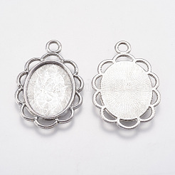 Tibetan Style Pendant Cabochon Settings&nbsp;X-TIBEP-0584-S-FF