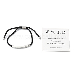 Word WWJD Polyester Cord Slider Bracelets&nbsp;BJEW-P384-01P