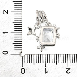 Brass Micro Pave Cubic Zirconia Pendants&nbsp;KK-V008-28P