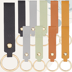 10Pcs 5 Colors PU Leather Keychain with Iron Belt Loop Clip for Keys&nbsp;KEYC-CL0001-07A