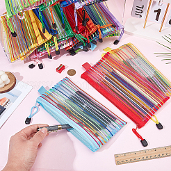 80Pcs 10 Colors Rectangle PVC & Polyester Zipper File Pockets&nbsp;AJEW-GO0005-03