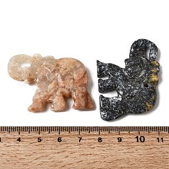 Natural Mixed Gemstone Carved Pendants&nbsp;G-D365-01B