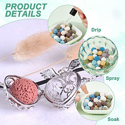 80Pcs 10 Colors Unwaxed Natural Lava Rock Beads&nbsp;G-NB0005-36