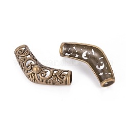Tibetan Style Alloy Hollow Curved Tube Beads&nbsp;PALLOY-J081-01AB-NF