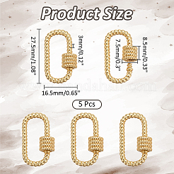 5Pcs Brass Screw Carabiner Lock Charms&nbsp;KK-NB0003-53