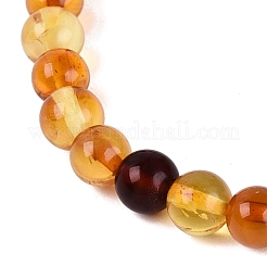 Natural Amber Beaded Stretch Bracelets&nbsp;BJEW-N041-04A-01