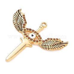 304 Stainless Steel Rhinestone Pendants&nbsp;STAS-Q119-24G-03