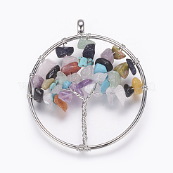 Gemstone Chip Pendants&nbsp;G-P312-01