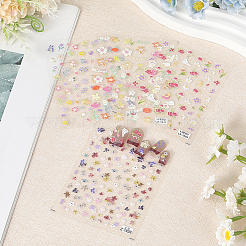 4Pcs 4 Styles Flower Pattern Self Adhesive PET Nail Art Stickers Decals&nbsp;MRMJ-SP0001-19
