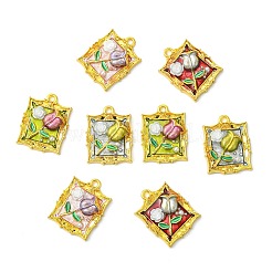 8Pcs 4 Colors Golden Alloy Resin Pendants&nbsp;FIND-CJ0004-91