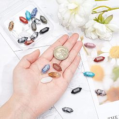 N24Pcs 12 Style Faceted No Hole Natural & Synthetic Gemstone for Wire Wrapped Pendants Making&nbsp;G-NB0003-01