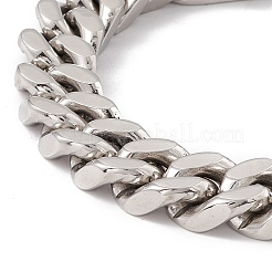 Non-Tarnish 304 Stainless Steel Curb Chains Bracelet for Women&nbsp;BJEW-E107-03P-01