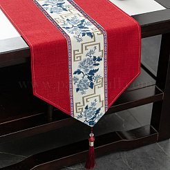 Ethnic Style Embroidery Rhombus Polyester Ribbon&nbsp;OCOR-WH0078-237-1