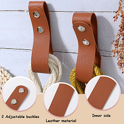 4Pcs 2 Styles Imitation Leather Belt Bullwhip Holder&nbsp;AJEW-GF0014-45