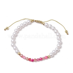 Natural Agate Adjustable Braided Beaded Bracelets&nbsp;BJEW-JB11669-01