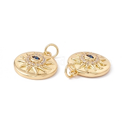 Rack Plating Brass Micro Pave Cubic Zirconia Pendants&nbsp;ZIRC-C040-06G