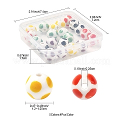 20Pcs 5 Colors Handmade Porcelain Beads&nbsp;PORC-FS0001-19