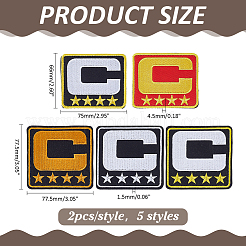 10Pcs 5 Colors Computerized Embroidery Polyester Iron on/Sew on Patches&nbsp;DIY-ME0003-08
