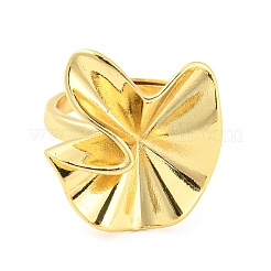 Brass Twist Flat Round Adjustable Ring&nbsp;RJEW-Q781-11G