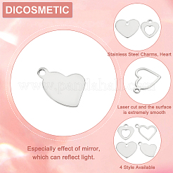200Pcs 4 Style 201 Stainless Steel Pendants&nbsp;STAS-DC0009-79