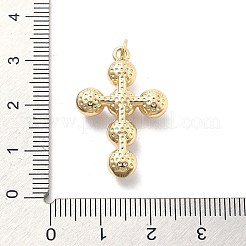 Cross Brass ABS Plastic Imitation Pearl Pendants&nbsp;KK-Q017-26G