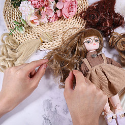 5Pcs 5 Styles  High Temperature Fiber Long Pear Perm Hairstyle Doll Wig Hair&nbsp;DIY-GL0005-63B