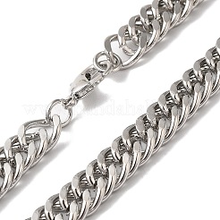 Iron Cuban Link Chain Necklaces for Women Men&nbsp;NJEW-A028-01B-P