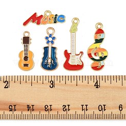 20Pcs 5 Styles Musical Instruments Alloy Enamel Pandants&nbsp;FIND-FP0002-93