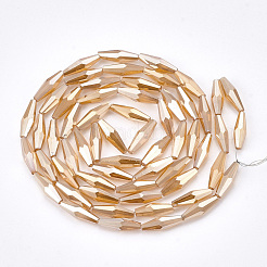 Electroplated Glass Beads Strands&nbsp;EGLA-S174-06G