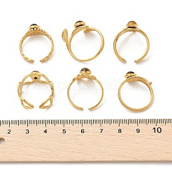 Natural Tiger Eye Finger Rings&nbsp;RJEW-K290-07G