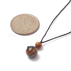 Natural Mixed Gemstone Round Pendant Necklace&nbsp;NJEW-JN04295