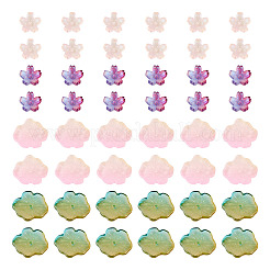 100Pcs 4 Styles Baking Paint Transparent Glass Bead Caps&nbsp;DGLA-TA0001-48