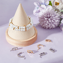 8Pcs 2 Colors Brass Micro Pave Clear Cubic Zirconia Twister Clasps&nbsp;ZIRC-BBC0001-97