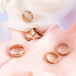 6Pcs 6 Size 201 Stainless Steel Grooved Finger Ring Settings&nbsp;FIND-YS0001-11