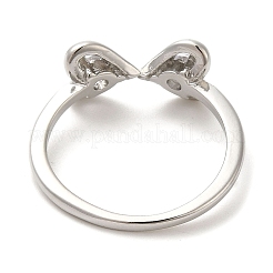 Brass with Cubic Zirconia Open Cuff Rings for Woman&nbsp;RJEW-M161-01P