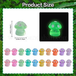 100Pcs 10 Colors Mushroom Luminous Resin Display Decorations&nbsp;RESI-SZ0003-46