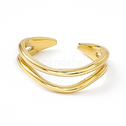 Ion Plating(IP) 304 Stainless Steel Cuff Ring for Women&nbsp;RJEW-C060-37G