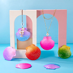 5Pcs Spray Painted Natural Scallop Shell Big Pendants&nbsp;SSHEL-TA0001-24